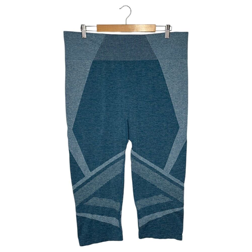 Livi Pants Womens 30 32 Lane Bryant Capri Pull On Leggings Seamless Teal Green